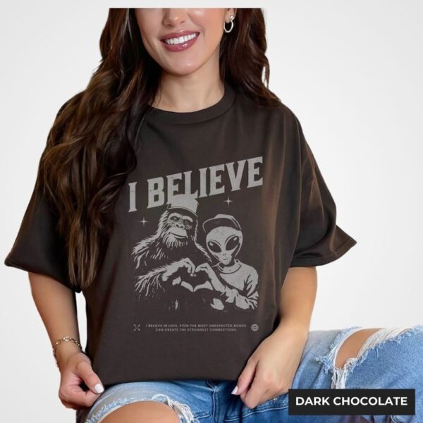 Graphic Movie I Believe Shirt Bigfoot Shirt Alien Shirt Supernatural Shirt I Want To Believe Shirt Yeeti Bigfoot Tshirt2