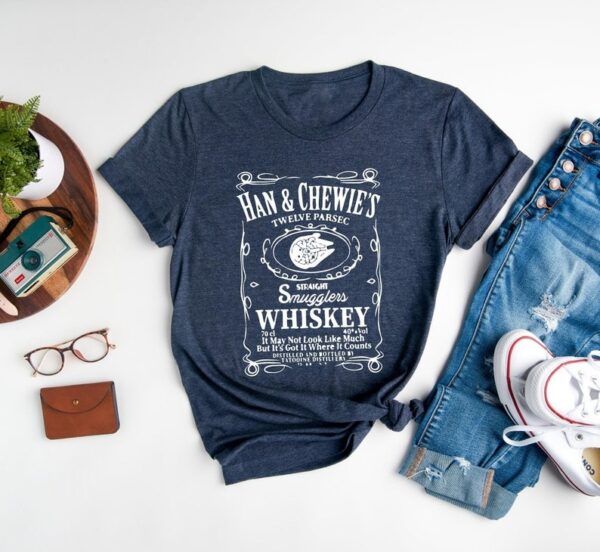 Graphic StarR Wars HanChewies Twelve Parsec Whiskey ShirtStraight Smuggler Whiskey Shirt Whiskey Shirt 2