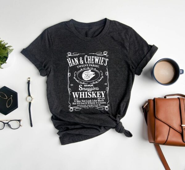 Graphic StarR Wars HanChewies Twelve Parsec Whiskey ShirtStraight Smuggler Whiskey Shirt Whiskey Shirt 4