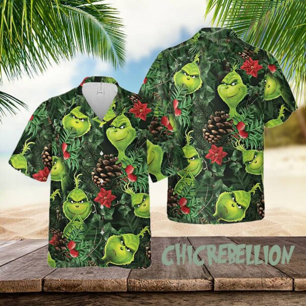 Grinch Hawaiian Shirt The Grinch Jersey Grinch Face Christmas Sweatshirt Grinch Stole Xmas Xmas Outfit Christmas Gift 1