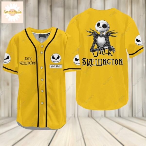 Halloween Jack Skellington Baseball Jersey Custom Name Nightmare Before Jersey Shirt Jack And Sally Horror Movie Kid Adult Jersey 5