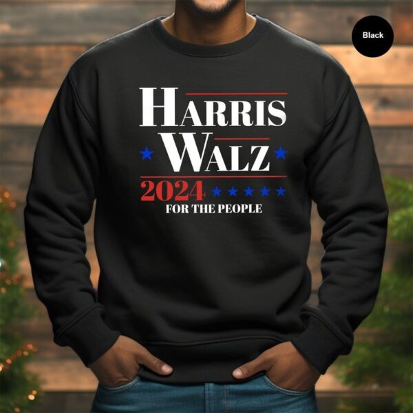 Harris Walz 2024 Sweatshirt Harris Walz Hoodie Vote Blue Democrat Hooded Liberal Feminist Sweaters Kamala Rally Tees 3