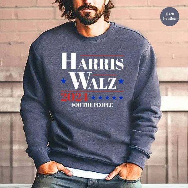 Harris Walz 2024 Sweatshirt Harris Walz Hoodie Vote Blue Democrat Hooded Liberal Feminist Sweaters Kamala Rally Tees 4