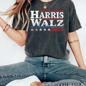 Harris Walz Shirt Retro Vibe Kamala Harris Election 2024 Shirts Kamala Harris Tim Walz President Vice President Tees Gift For Democrat Y2K 1