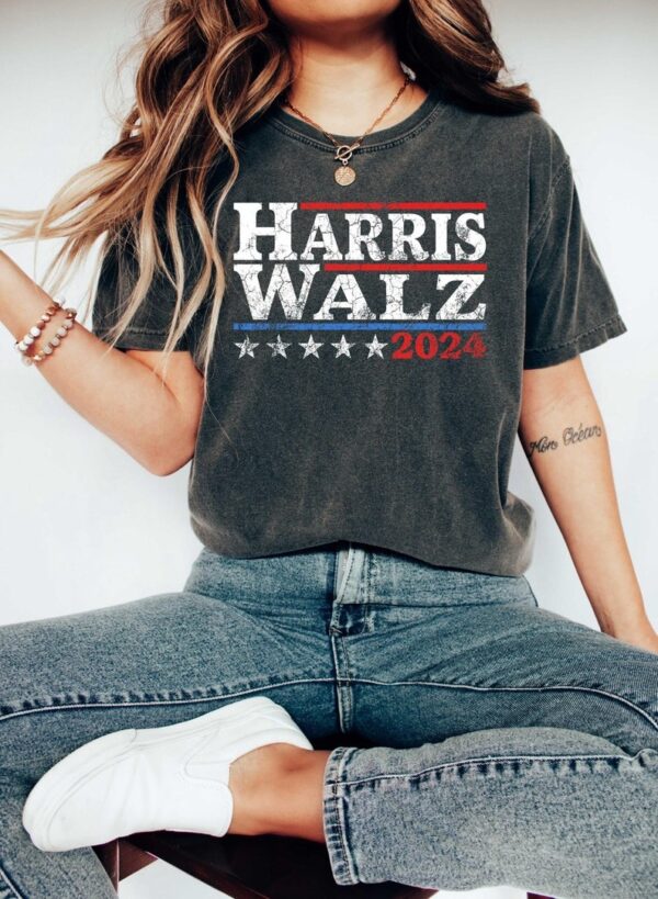 Harris Walz Shirt Retro Vibe Kamala Harris Election 2024 Shirts Kamala Harris Tim Walz President Vice President Tees Gift For Democrat Y2K 1