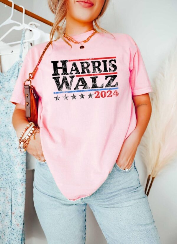 Harris Walz Shirt Retro Vibe Kamala Harris Election 2024 Shirts Kamala Harris Tim Walz President Vice President Tees Gift For Democrat Y2K 4