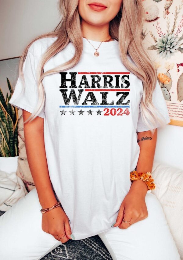 Harris Walz Shirt Retro Vibe Kamala Harris Election 2024 Shirts Kamala Harris Tim Walz President Vice President Tees Gift For Democrat Y2K 5