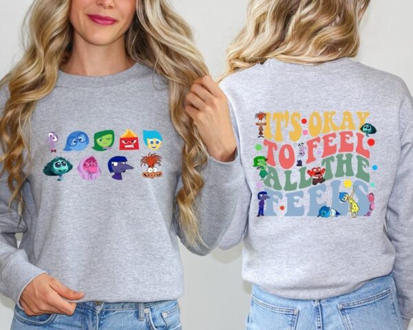 Its Okay To Feel All The Feels Shirt Mental Health Sweatshirt Inclusion Shirt Speech Therapy Tee Out Inside T Shirt Disny Gift1