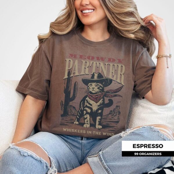 Meowdy Partner Cowboy Cat Shirt Vintage Cowboy Cat Shirt and Tank Top Funny Cowboy Cat Crewneck Sweatshirt 3