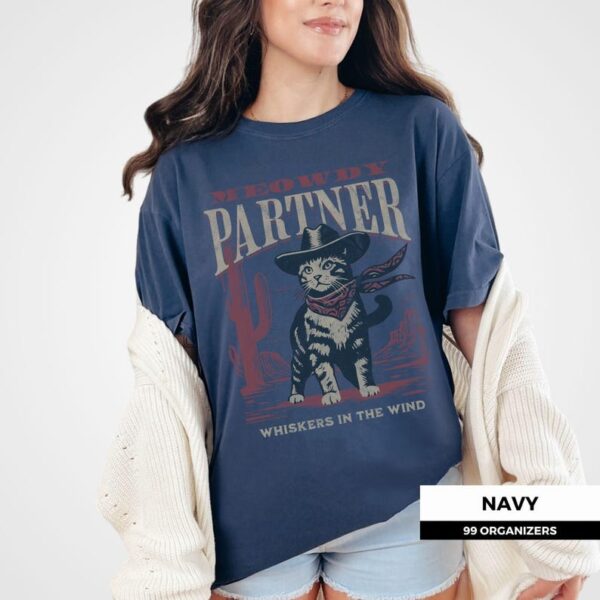 Meowdy Partner Cowboy Cat Shirt Vintage Cowboy Cat Shirt and Tank Top Funny Cowboy Cat Crewneck Sweatshirt 5