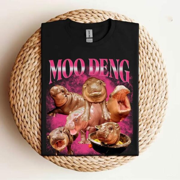 Moo Deng Bootleg Rap Shirt Vintage 90s Graphic Tee Cute Moo Deng Shirt Funny Bootleg Tee Baggy shirt Meme Shirt Funny Gift Idea PST007 3