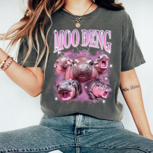 Moo Deng Shirt Cute Baby Moo Deng Hippo Bootleg Design Thailand Zoo Baby Pygmy Hippo Lover Shirt Moo Deng Vintage shirt Capybara Shirt 1