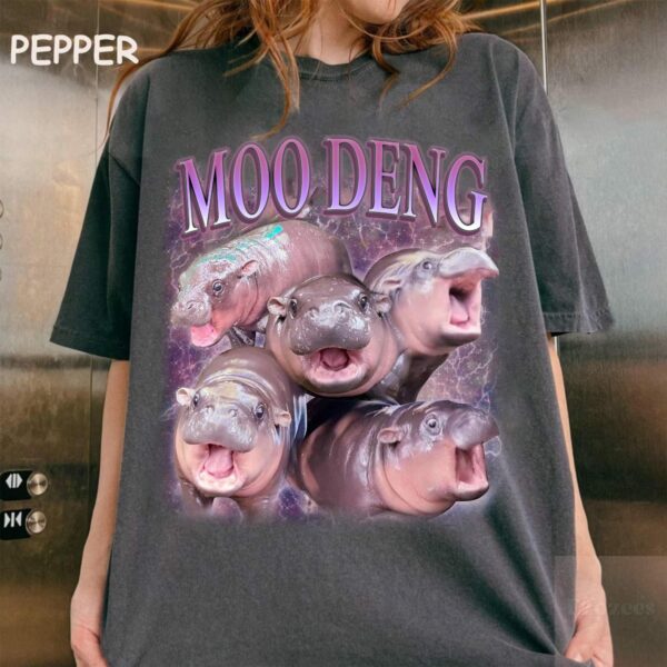 Moo Deng Shirt I Love Moo Deng Shirt Moo Deng Bootleg Rap Tee Hippo Lover T Shirt Cute Baby Hippo Shirt Moo Deng I Love You Shirt 1