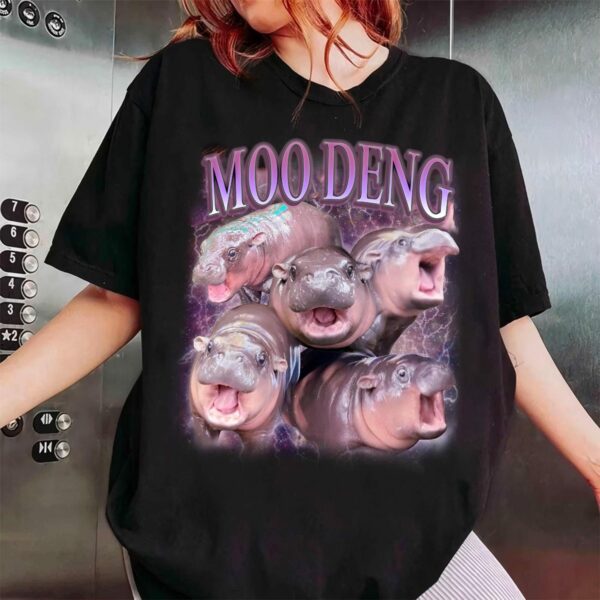 Moo Deng Shirt I Love Moo Deng Shirt Moo Deng Bootleg Rap Tee Hippo Lover T Shirt Cute Baby Hippo Shirt Moo Deng I Love You Shirt 2