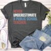 Never Underestimate a Public School Teacher Kamala Harris Shirt Harris Walz 2024 Rally Merch Tim Walz DNC Quote TShirt