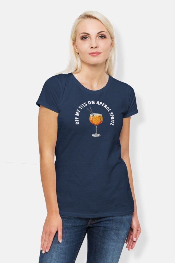 Off My Tits On Aperol Spritz T Shirt Fun Cocktail Graphic Tee Casual Summer Cocktail Drink Shirt Unique Gift for Aperol Enthusiasts 2