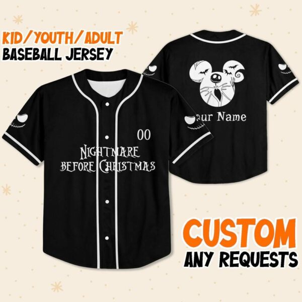 Personalize Jack Skellington Custom Name Nightmare Before Baseball Team Jersey Jack Skellington Disneyland Jersey Birthday Gift 7