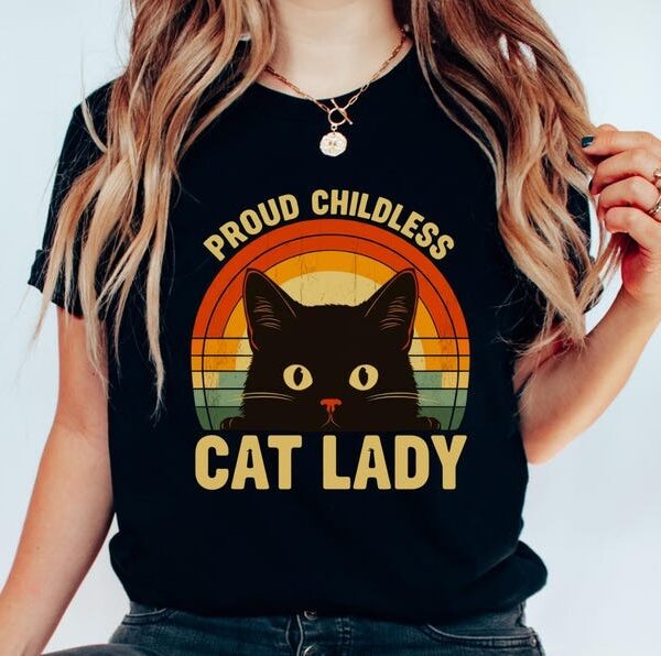 Proud Childless Cat Lady Shirt Funny Election 2024 Tee for Cat Lovers Reproductive Rights Supporters 1