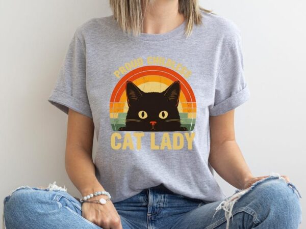 Proud Childless Cat Lady Shirt Funny Election 2024 Tee for Cat Lovers Reproductive Rights Supporters 3