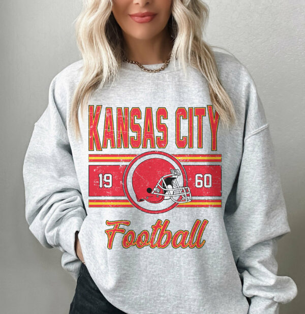 Retro Kansas City Football Gift Kansas City Vintage Football Sweater Kansas City Football Crewneck For Women Kansas City Mens Sweatshirt 6