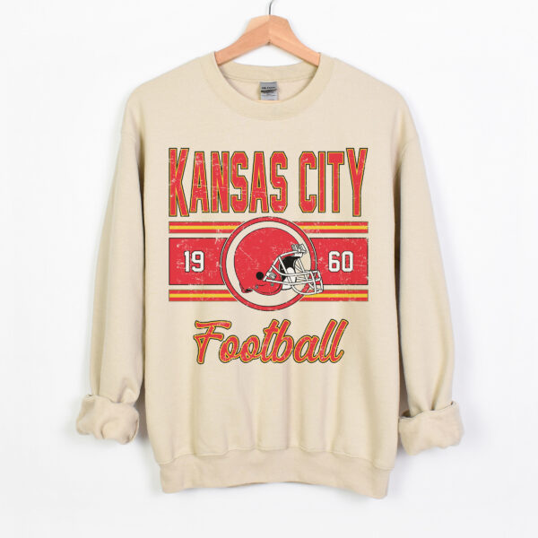 Retro Kansas City Football Gift Kansas City Vintage Football Sweater Kansas City Football Crewneck For Women Kansas City Mens Sweatshirt 8