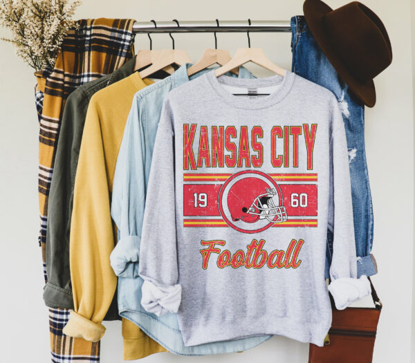 Retro Kansas City Football Gift Kansas City Vintage Football Sweater Kansas City Football Crewneck For Women Kansas City Mens Sweatshirt 9