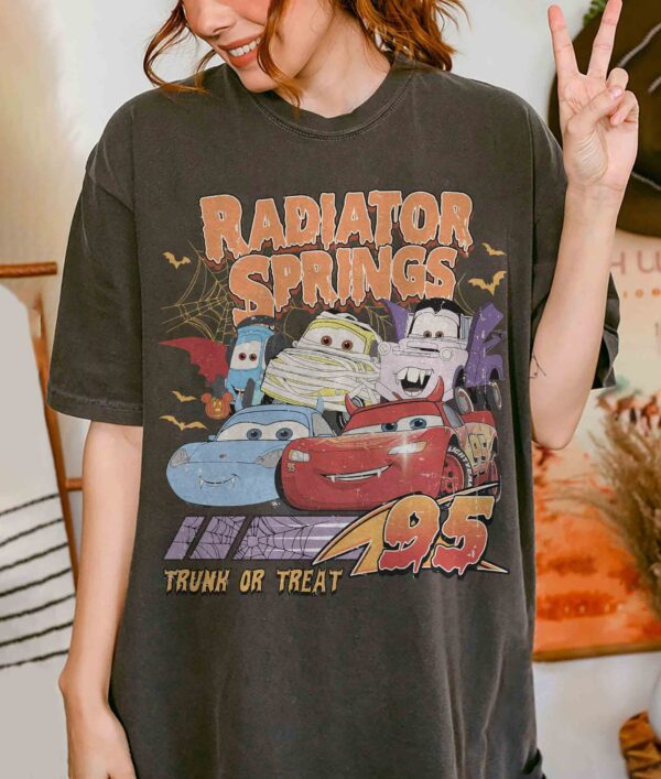 Retro Radiator Springs Cars Movie Halloween Shirt Lightning McQueen Halloween Shirt Disney Halloween Trip Halloween Party Halloween Gift 1