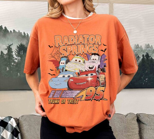 Retro Radiator Springs Cars Movie Halloween Shirt Lightning McQueen Halloween Shirt Disney Halloween Trip Halloween Party Halloween Gift 4