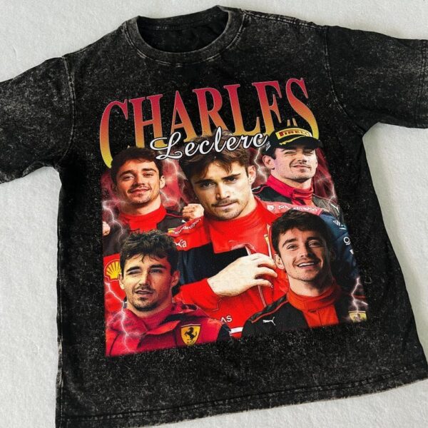 Retro design graphic Charles Vintage Unisex Shirt Race car driver Homage Graphic Unisex TShirt Leclerc 90s retro tee 3