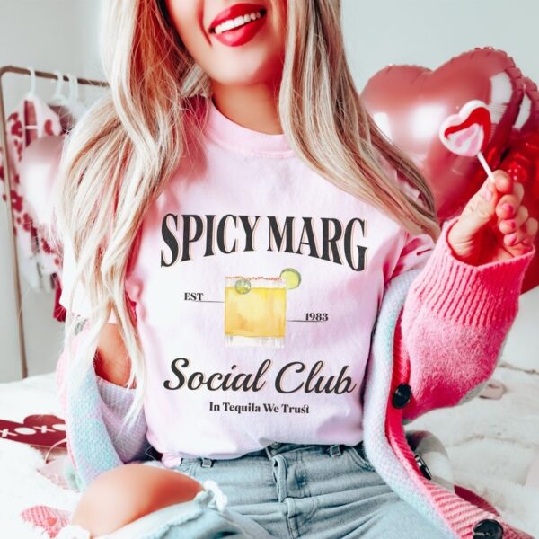 Spicy Marg Shirt Margarita Lover Crewneck Bartender Gift Cocktail Tshirt Tequila Drinking Top Margarita Girl Group Tee 3