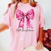 Tackle Breast Cancer Shirt Pink Bow Football Shirt Pink Out Cancer Suvivor Shirt 3