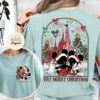 Two sided Mickey Minnie Couple Disney Christmas Shirt Mickeys Very Merry Christmas Party WDW Disneyland Castle Holiday Couple Xmas Trip 3