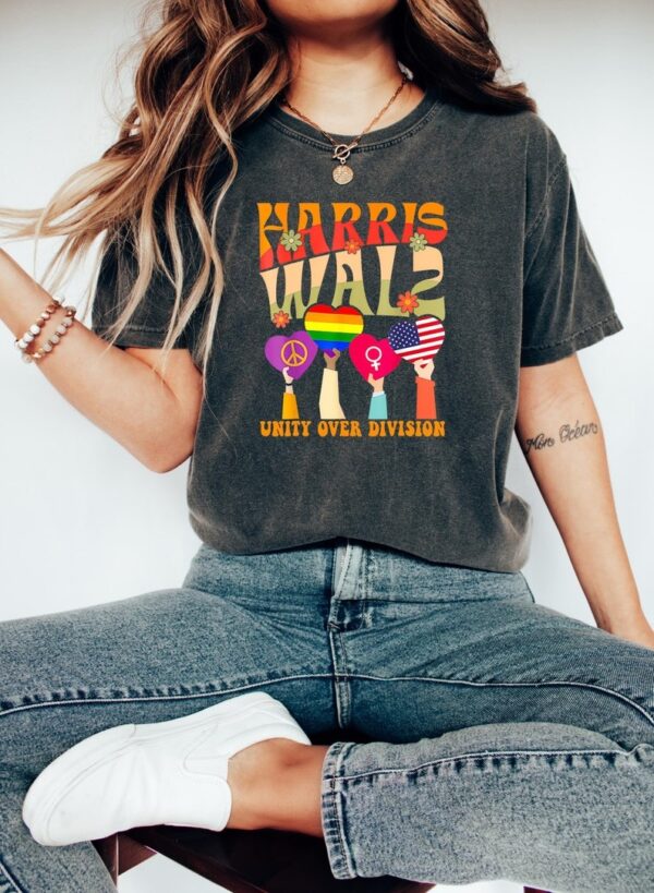 Unity Over Division Shirt Kamala Harris Tim Walz 2024 Sweatshirt Election 2024 Shirt Gift for Democrat Political Shirt Madam President 1