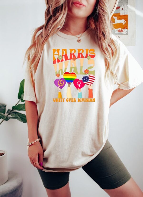 Unity Over Division Shirt Kamala Harris Tim Walz 2024 Sweatshirt Election 2024 Shirt Gift for Democrat Political Shirt Madam President 3