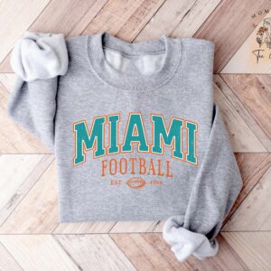 Vintage Miami Football Crewneck Sweatshirt Dolphins Sweatshirt Miami Football Game Day Dolphins Fans Gift Miami Football Game Day Shirt 1