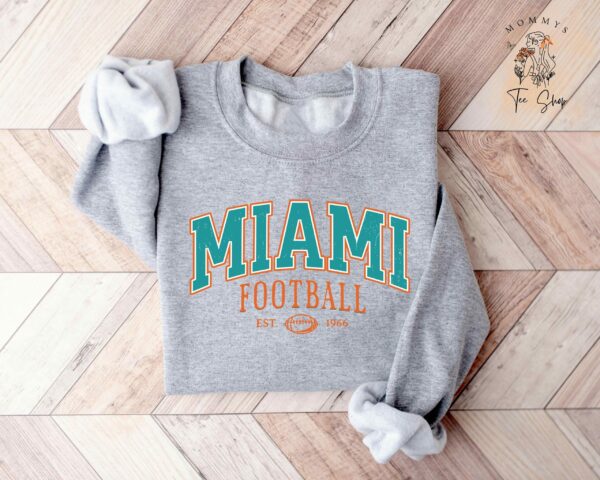 Vintage Miami Football Crewneck Sweatshirt Dolphins Sweatshirt Miami Football Game Day Dolphins Fans Gift Miami Football Game Day Shirt 1