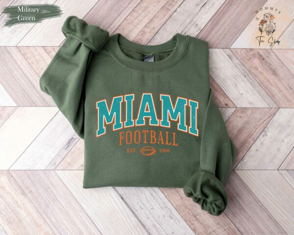 Vintage Miami Football Crewneck Sweatshirt Dolphins Sweatshirt Miami Football Game Day Dolphins Fans Gift Miami Football Game Day Shirt 4