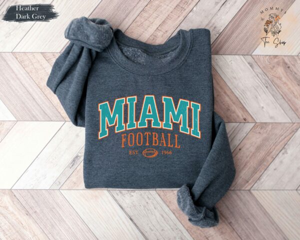 Vintage Miami Football Crewneck Sweatshirt Dolphins Sweatshirt Miami Football Game Day Dolphins Fans Gift Miami Football Game Day Shirt 5