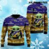 Baby Yoda Baltimore Ravens Christmas Sweater 4 4