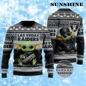 Baby Yoda Raiders Light Up Ugly Sweater 1 1