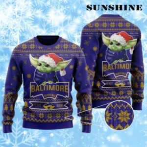 Baby Yoda Ravens Ugly Christmas Sweater 1 1