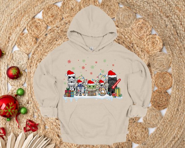 Baby Yoda and Friends Christmas Shirt Star Wars Christmas Tank Top Darth Vader Christmas Tee Funny Christmas Shirt Christmas Disney Tees 4