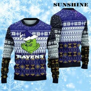 Baltimore Ravens Christmas Grinch Ugly Christmas Sweater 1 1