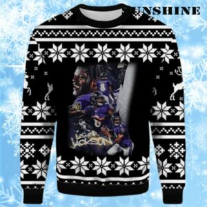 Baltimore Ravens Lamar Jackson Ugly Christmas Sweater 1 1