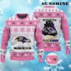 Baltimore Ravens Play Like A Raven Pink Ugly Christmas Sweater 4 4