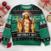 Birthday Boy Jesus Ugly Christmas Sweater Unisex Adult Crew Neck Sweatshirt Christmas Ugly Sweater Jesus Birthday Funny Christian Gift 1