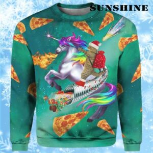 Cat Riding 3D Unicorn Ugly Christmas Sweater 1 1