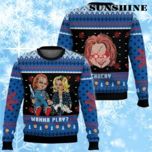 Chucky Ugly Sweaters Chucky Ugly Christmas Sweater Chucky And Tiffany Sweater 1 1