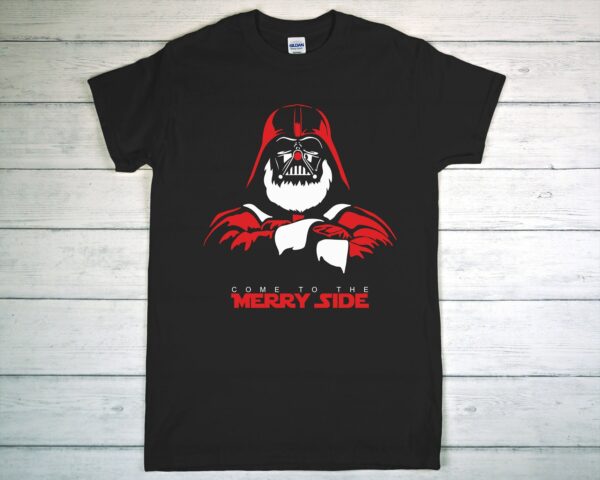 Come to the Merry Side Star Wars Christmas Darth Vader Holiday T Shirt Disney Galaxys Edge BLACK 1