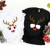 Couple Reindeer Christmas Shirts Christmas Holiday Tee Christmas Reindeer T Shirt Xmas Party Tee Christmas Outfit Cute Reindeer Shirt 2